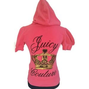 Juicy Couture Short Sleeve Hoodie sz. Small Pink